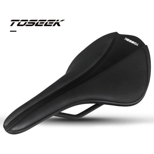 TOSEEK Bike Saddles Lightweight MTB Road Bicycle Seat Saddle EVA+Microfiber leather Breathable comfortable racing seat parts