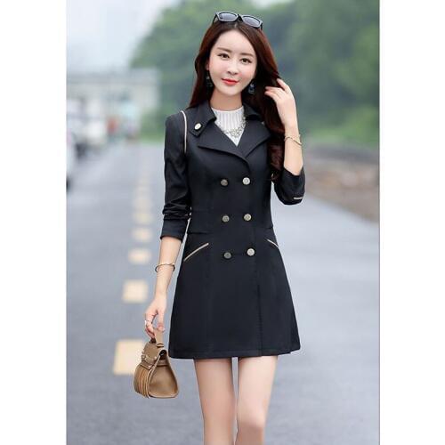 Womens Trench Coat 2020 Spring New Long Coat Autumn Double Breasted Windbreaker ladies Office clothes Outwear casaco feminino