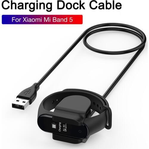 USB Charger for Xiaomi Mi Band 5 Miband 5 Charging Dock Fast Charger Cable for Xiaomi Mi Band 5 Portable Charger Adapter Station