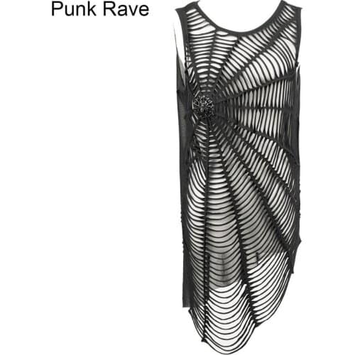 Punk Rave Womens Rock Top Shirt Vest with Spider Visual Kei Casual harajuku emo Summer Style T318