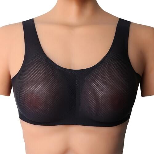 1Pair 500g A Cup Matching Fake Breast With Bra Artificial Realistic Chest Forms Anime Crossdresser Boobs Silicone Prosthesis