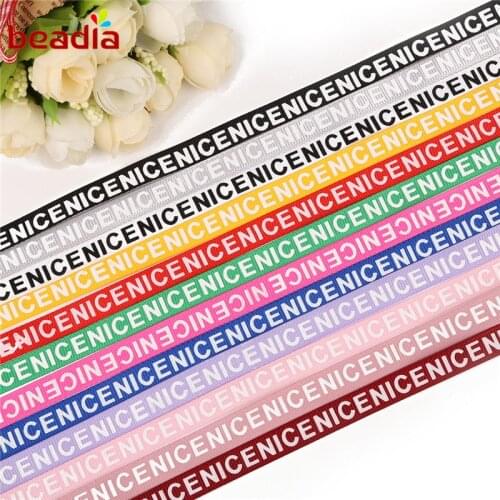 10mm 10yards/lot Grosgrain Ribbon NICE printed Multi colors Polyester Grosgrain Ribbon For DIY handmade materials