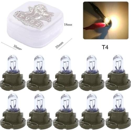 10Pcs T4 14V 1.4W Car Instrument plate light bulbs Yellow light for Honda / Nissan / Mitsubishi / Toyota - brown