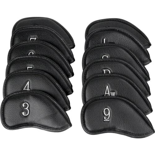 12Pcs/Set Golf Iron Head Covers Set Club Putter Headcover Replacement With Numbers Print