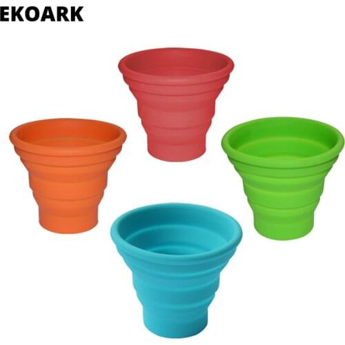 150ml Copo silicone Collapsible coffee/tea cup 4 Colors Outdoor travel cup for Camping/Hiking/Sport Food-Grade FDA folding cup