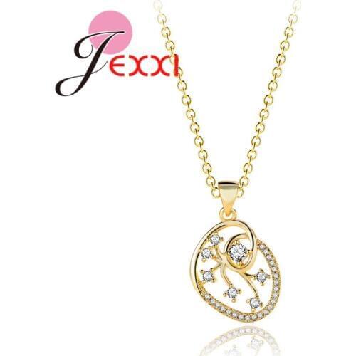 24K Gold Solid Dazzling Cubic Zirconia Exaggerated Hollow Fashion Infinity Necklace Couple Anniversary Surprise Gifts