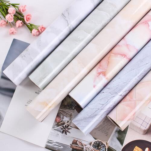 60*100cm Hot PVC Marble Waterproof Contact Paper Self Adhesive Wallpaper Decor Film Kitchen Cabinet Countertop Furniture Sticker