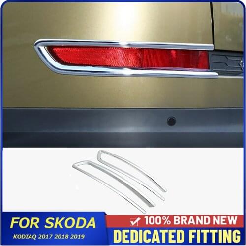 Car Accessories Rear Foglight Trims Cover ABS Chrome Tail Back Fog Lamp Cover Frame For Skoda Kodiaq 2017 2018 2019