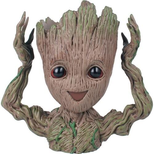 Baby Groot Maceta for Flowerpot Planter Pen Pot Cute Action Figure Groot Planter Pot Soldier Finished Product Model PVC 14cm
