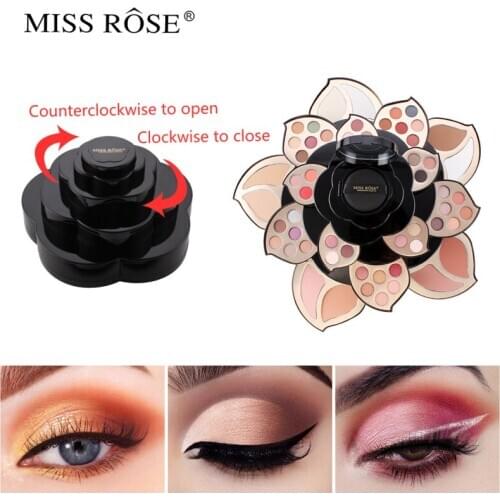 Black Big Plum Blossom Palette Professional Makeup Set Box Matte Glitter Eyeshadow Powder Blush Women Multi-functional Palette