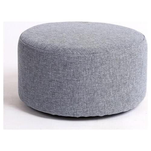 Creativity Home Kids Round Low Stool Washable Soft Non-slip Foot Stools Modern Natural Cotton Linen Solid Wood Board