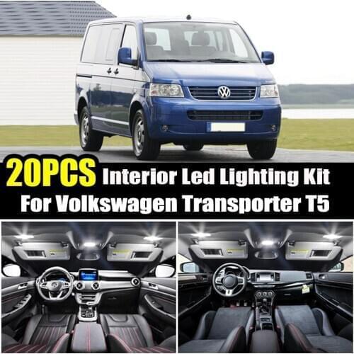 For Volkswagen VW Transporter T5 for Multivan MK5 T5 20Pcs Canbus Car Interior Light Kit Led Bulb Dome Map Lamp Car Accessories
