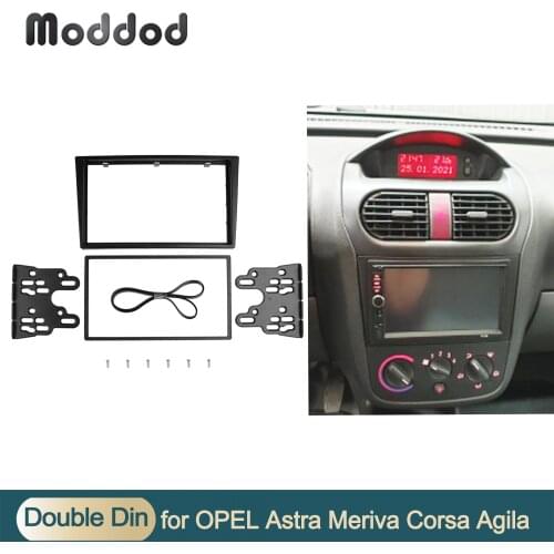 Double Din Radio Fascias for Opel Corsa C Astra Agila Combo (C) Meriva Omega (B) SignumTigra Vectra (C) Dash Kit Stereo Panel