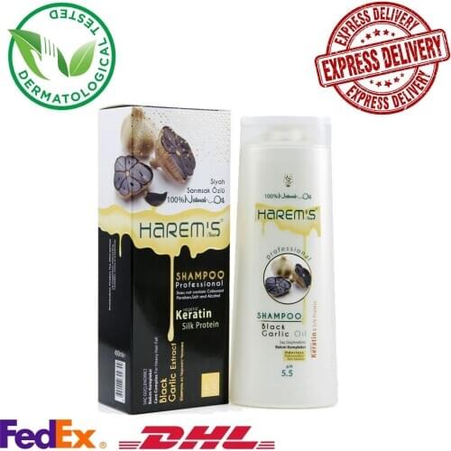 Harem’s Black Garlic Extract Shampoo Care Complex 13.5 fl oz - 400ml For Heavy Hair Fall Oderless Keratin and Silk Protein