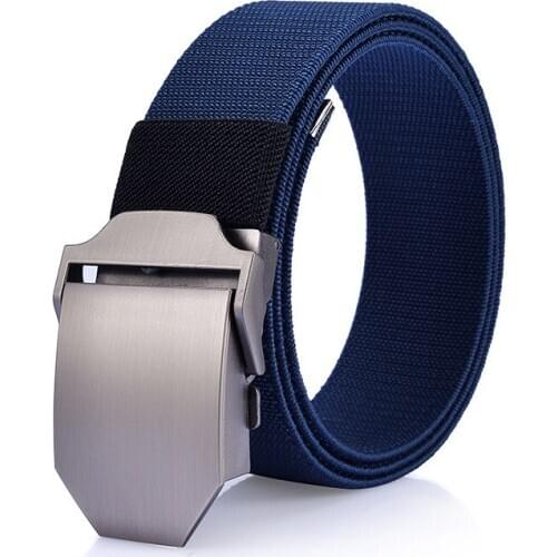 2021 Unisex canvas belt fashion men outdoor Automatic smooth buckle men belt women print casual canvas belt for jeans NS13