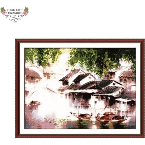 Joy Sunday F062 14CT 11CT Counted and Stamped Home Decoration Spring Scenery Of The South Cross Stitch