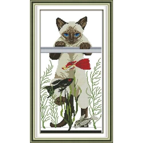 Joy Sunday The cats favorite Counted Cross Stitch handmade Cross Stitch Sets DIY 11CT14CT Cross Stitch Kit Embroidery Needlework