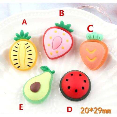 Resin Avocado Cabochons 10pcs pastel Lovely Fruit Flat back Resin Cabochon Embellishments DIY Scrapbooking For Phone Deco Food
