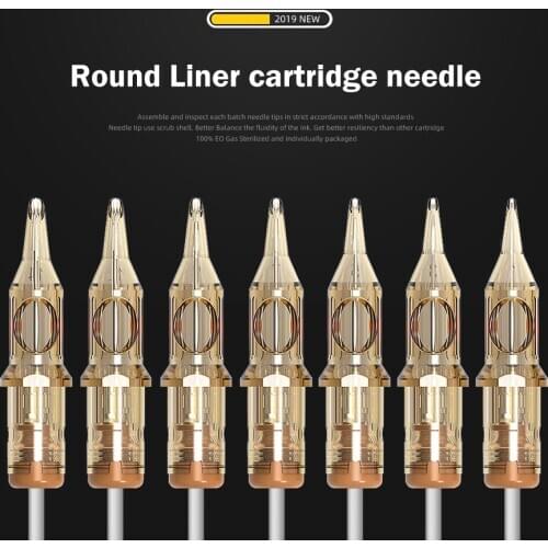 Cartridge Tattoo Needles 0.35mm RL RS RM M1 20pcs Disposable Sterilized Safety Tattoo Needle for Cartridge Machines Grips