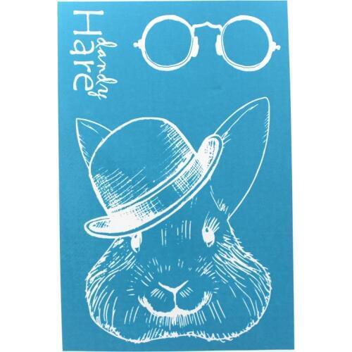 KSCRAFT Lovely Rabbit Self-Adhesive Stencils Printing Art Mesh Designs for DIY Card Making Home Decoration Crafts