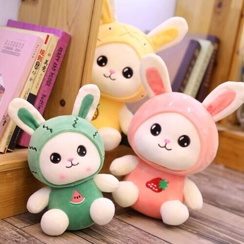 Hot New 1PCS 23/30/40CM Kawaii Cartoon Fruit Rabbit Plush Toy Bunny Soft Stuffed Animal Doll Kids Girls Birthday Christmas Gift