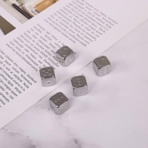 5pcs 13mm Metal Dice Gold/Silver Solid Heavy Dice Bar Night Club Party Drinking DND Game Dice
