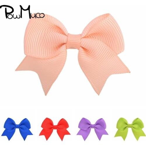 Powmuco 10pcs/lot Lovely Handmade Dovetail Bows Toddler Hairpins Infant Grosgrain Ribbon Bowknot Duckbill Clips Baby Headwear