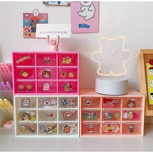 Cosmetic Makeup Jewelry Storage Case Household Transparent Plastic Desktop Commodity Storage Box Drawers Organizer Boxes