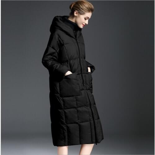 New 90% White Duck Down Jacket Women Thick Long Winter Coat Women Hooded Korean Female Puffer Jackets Plus Size Outerwear coats