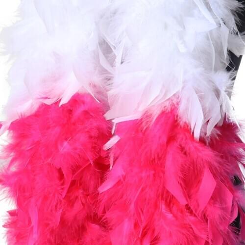 2M MultiColor Fluffy Handcraft Turkey Ostrich Feather Plume Boas Scarf Clothes for Wedding Decoration Performance Dance Shawl