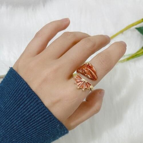 New Alloy Dinosaur Mouth Adjustable Ring For Men And Women Cute Little Blue Dragon Colorful Fresh Ring Jewelry Party Gift