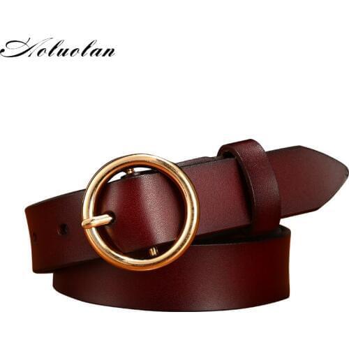 Luxury brand designer Real genuine leather belt for women casual fashion belt pin buckle High Quality