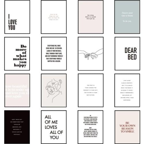 Nordic Wall Art Typography Letters Posters and Prints Canvas Painting Wall Pictures for Living Home Decoration Room Decor