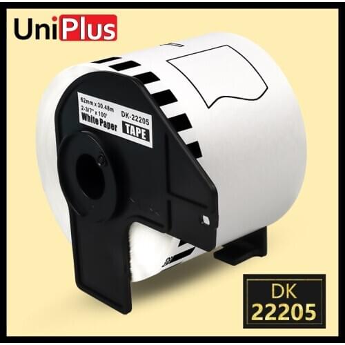 UniPlus Compatible for Brother DK-22205 DK 2205 Replacement Labels 62mm Width Continuous Length Paper Roll Label QL-1060N 720NW