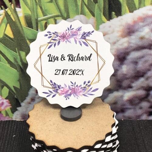 Save the Date Wooden Magnet for Your Guests and Colorful Printed Wedding, Henna, Christening Gifts 25 pcs