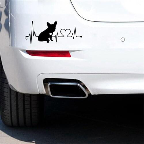 Modern Heart Beating Bulldog Car Sticker Wall Decal Removable Vinyl Stickers Room Decoration Home Decal sv01