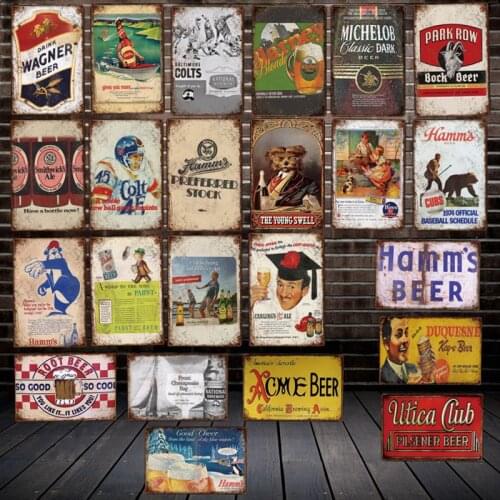 [ WellCraft ] Drink Beer Metal Poster Custom Tin sign Decor LT-1960