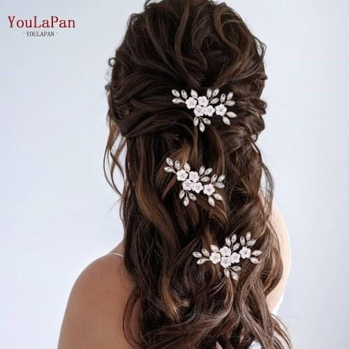 YouLaPan HP345 Handmade Bridal Hair Clip Flower Hair Pin Wedding Hair Pin Bridal Accessories Bridal Silver Pearl Hair Pins