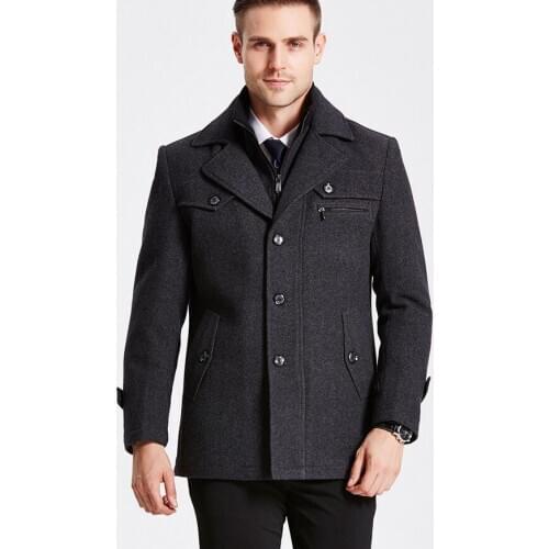 Winter Wool Coat Slim Fit Jackets Fashion Outerwear Warm Man Casual Jacket Overcoat Pea Coat Plus Size 3XL XXXXL