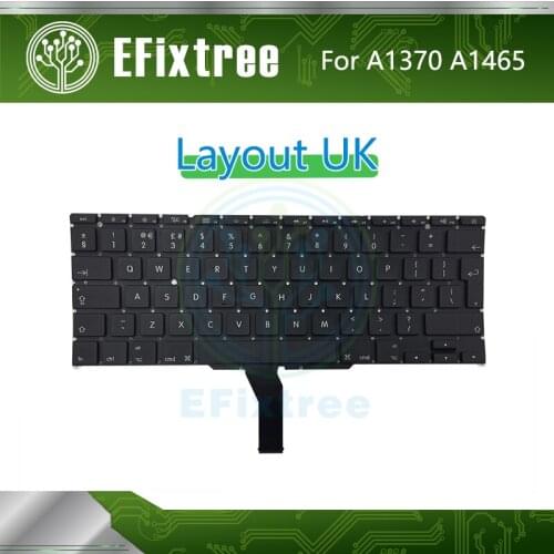 10 pcs /Lot New A1465 Keyboard Layout For Mabook Air 11'' A1370 Keyboard UK Replacement 2011 2012 2013 2014 2015 Year