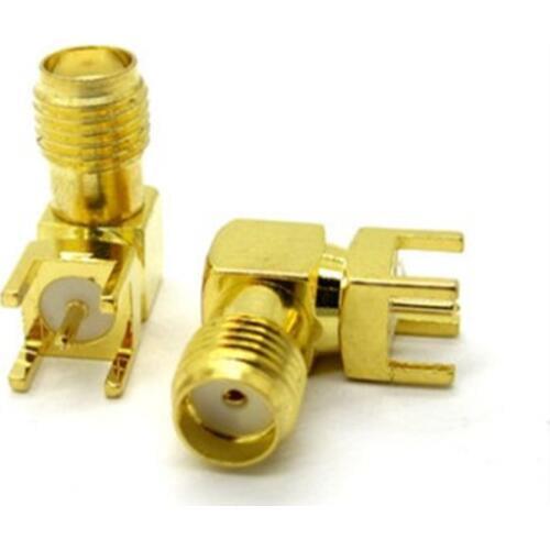 10pcs SMA female Thru Hole plug Right Angle 90 DEGREE ( SMA-KWE ) PCB Mount connector RF adapter