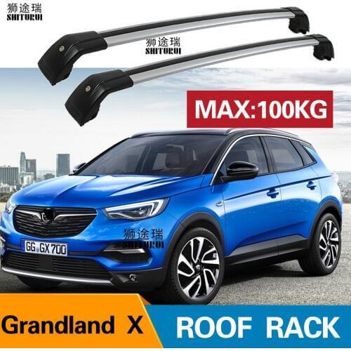 2Pcs Roof Bars for OPEL Grandland X SUV 2017 2018 2019 Aluminum Alloy Side Bars Cross Rails Roof Rack Luggage CUV SUV