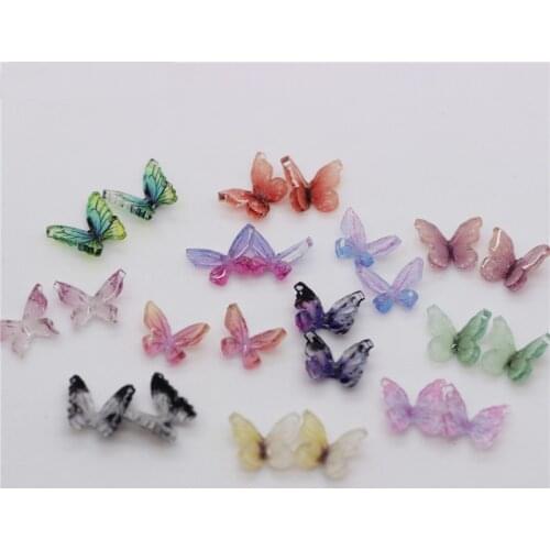 20 PCS Resin Butterfly Accessories DIY Jewelry Findings Web Celebrity Manicure 3D Small Butterfly