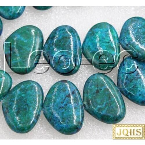 Natural 20X30mm heart shape Chrysocolla Loose beads Strand For Jewelry Making 15" V1276