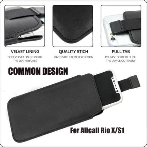 Casteel PU Leather Case For Allcall Rio X S1 Pull Tab Sleeve Pouch Bag Case Cover