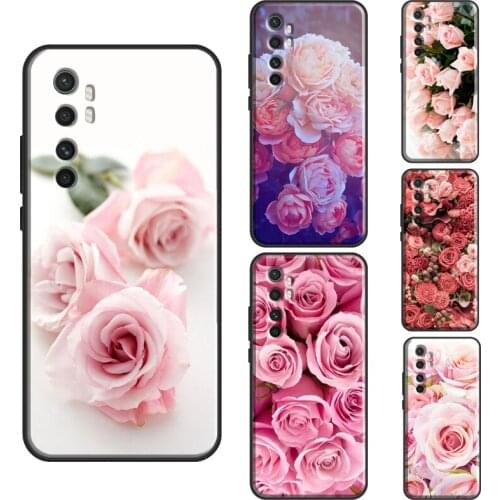 Pink Rose Flower Pattern Case For POCO X3 Pro M3 F2 F3 Phone Cover For Xiaomi Mi Note 10 Lite Mi 11 Ultra 10T Pro