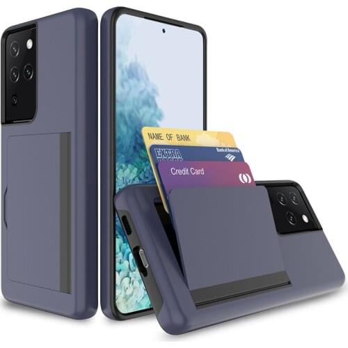 Business Phone Cases For Samsung Galaxy S21 Ultra Case Candy Color Card Slots Cover For Samsung Galaxy S21 Plus FE S21Ultra s21