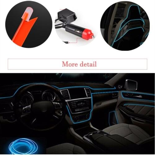 For Chevrolet Cruze Aveo Lacetti Captiva Cruz Niva Spark Orlando Epica Car Interior Lamp Neon Strip led El Cold Light sticker