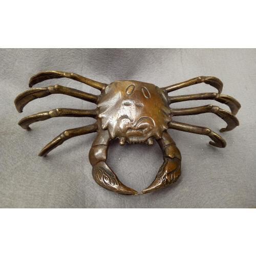 Folk auspicious Chinese pure copper bronze crab decorative sculpture