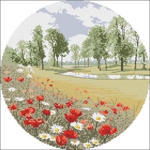 Beautiful country road patterns Counted Cross Stitch 11CT 14CT 18CT DIY Chinese Cross Stitch Kits Embroidery Needlework Sets